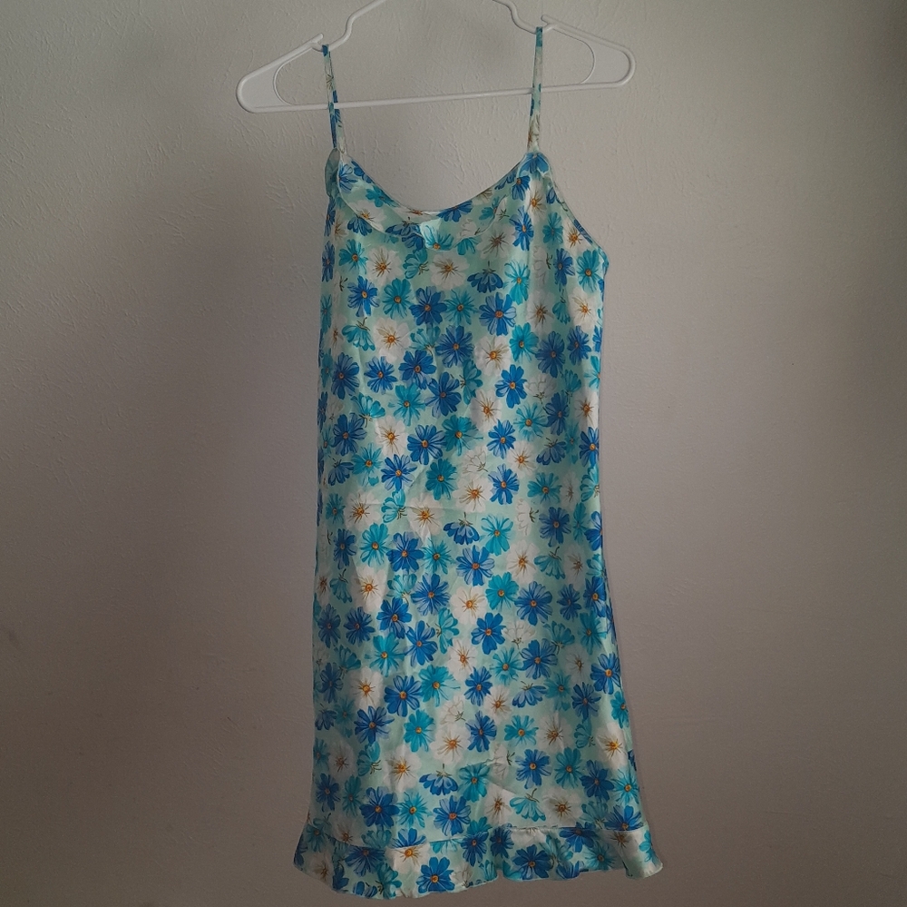 Floral Blue and White Women's Slip Dress